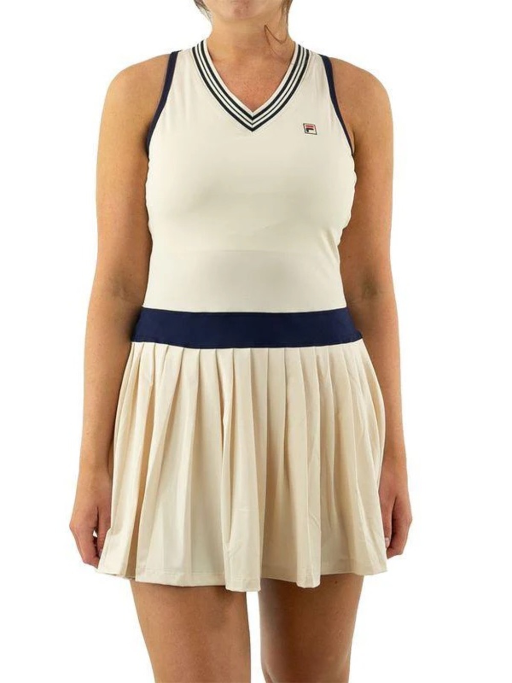 Fila Women’s cream & navy Tennis Dress M Medium